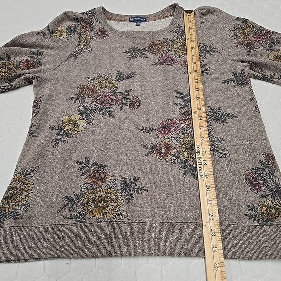 Democracy Womens Rustic Floral Feminine Sweatshirt Sz M Boho - Picture 6 of 9